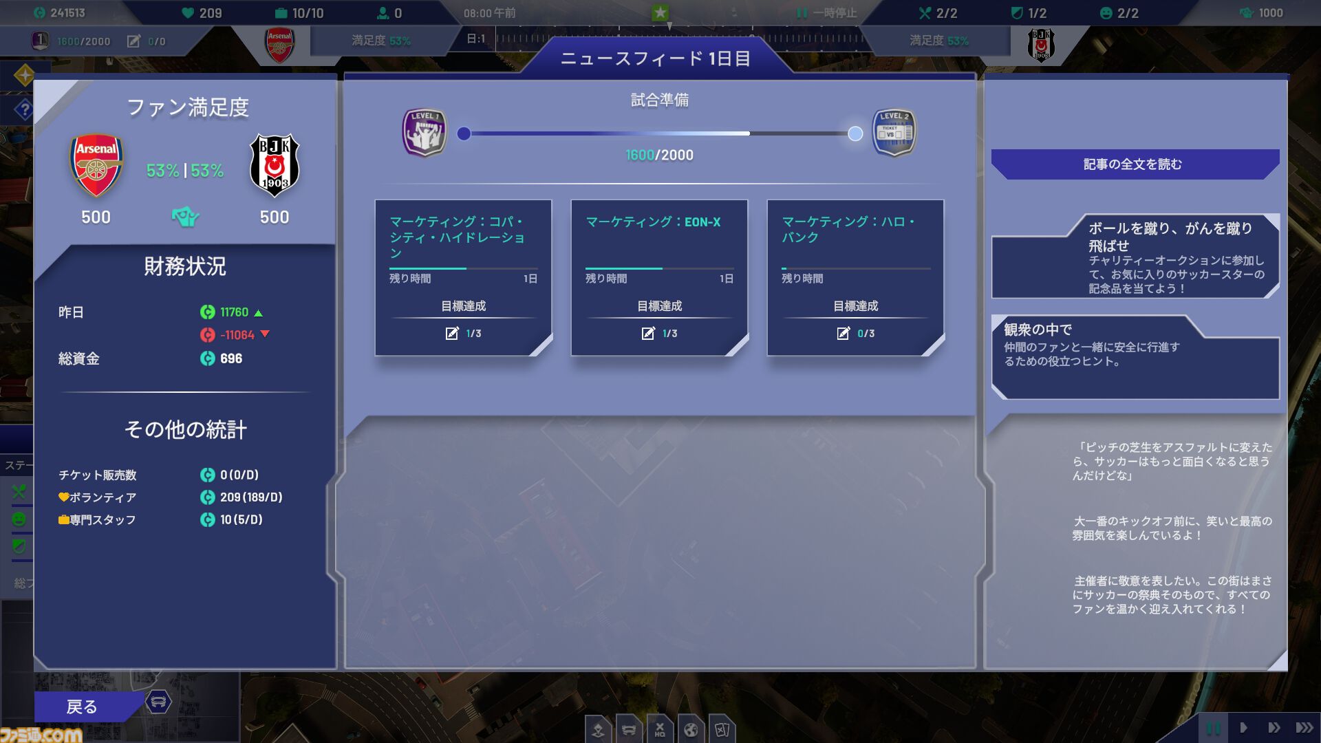 『Copa City』レビュー。サッカービジネスを通して都市シムの楽しさと雇われ管理職の悲哀が味わえる(？)異色のシミュレーション