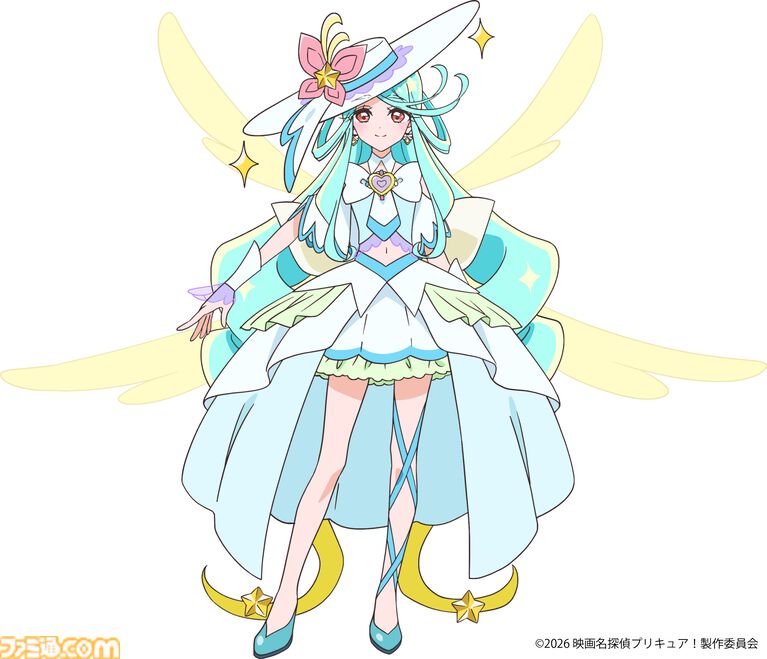 『映画名探偵プリキュア︕不思議な庭と2⼈の秘密』映画限定フューチャーフォームが解禁。⻩⾦の⽻根と星のモチーフが⽬を引くデザインに