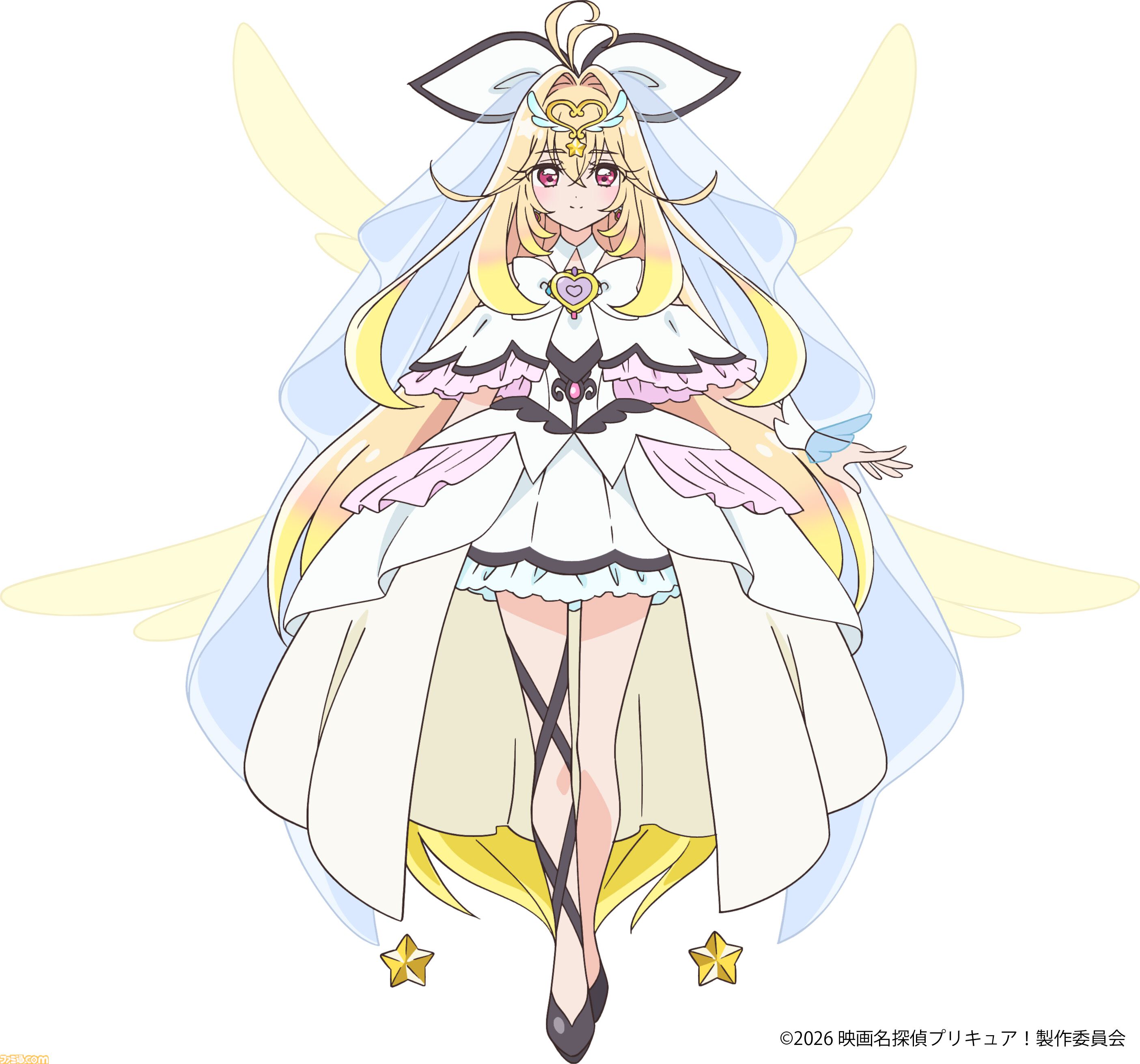 『映画名探偵プリキュア︕不思議な庭と2⼈の秘密』映画限定フューチャーフォームが解禁。⻩⾦の⽻根と星のモチーフが⽬を引くデザインに