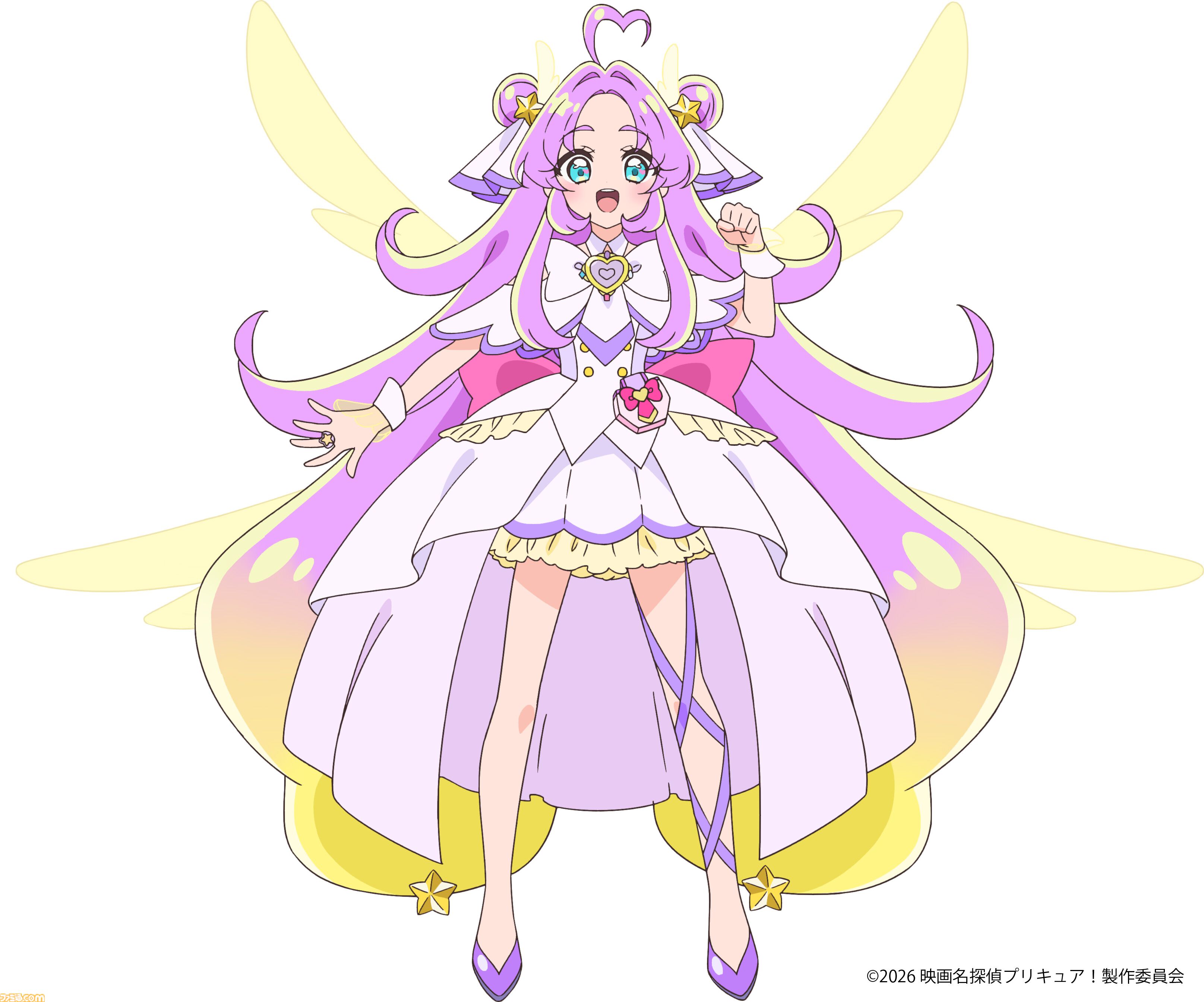 『映画名探偵プリキュア︕不思議な庭と2⼈の秘密』映画限定フューチャーフォームが解禁。⻩⾦の⽻根と星のモチーフが⽬を引くデザインに