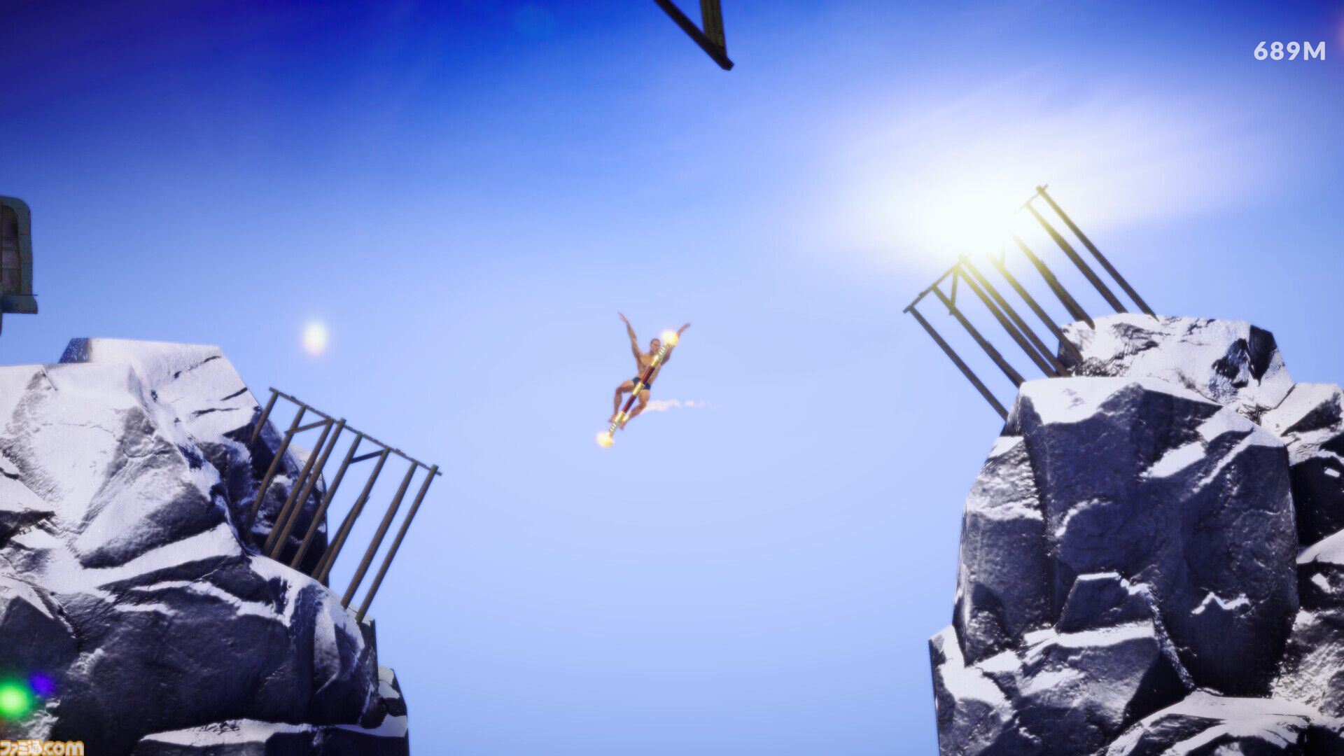【如意おじ】跳ねて頂上を目指す壺おじ風アクション『Bouncing Over It』Steamストアページが公開。おじさんが孫悟空の“如意棒”を使って跳びまくる