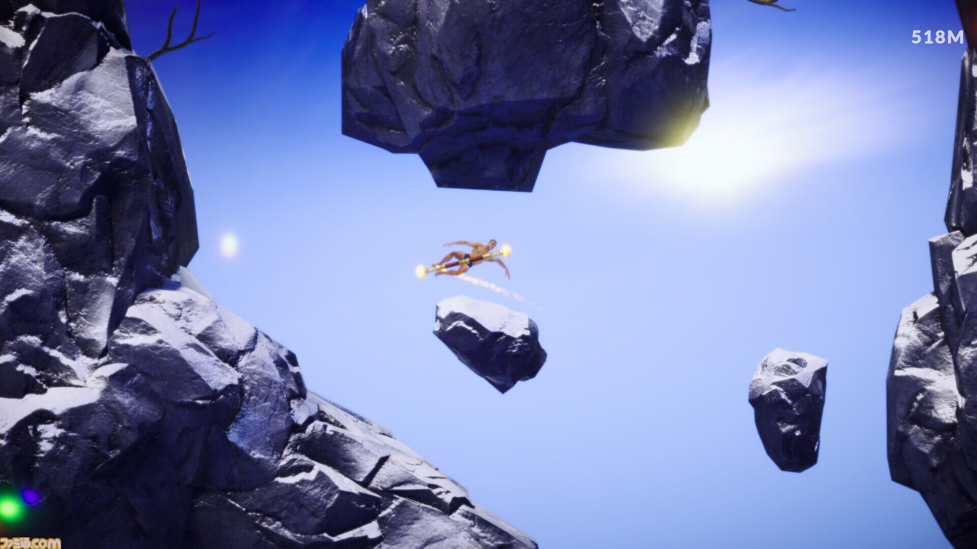 【如意おじ】跳ねて頂上を目指す壺おじ風アクション『Bouncing Over It』Steamストアページが公開。おじさんが孫悟空の“如意棒”を使って跳びまくる
