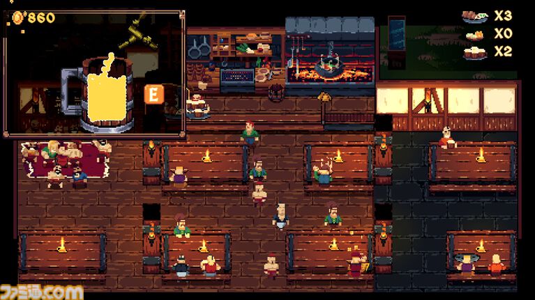 『Monster Cuisine』モンスターを狩って調理し、酒場を切り盛りするドット絵アクションRPG。戦場と厨房を行き来して大繁盛する酒場を目指せ