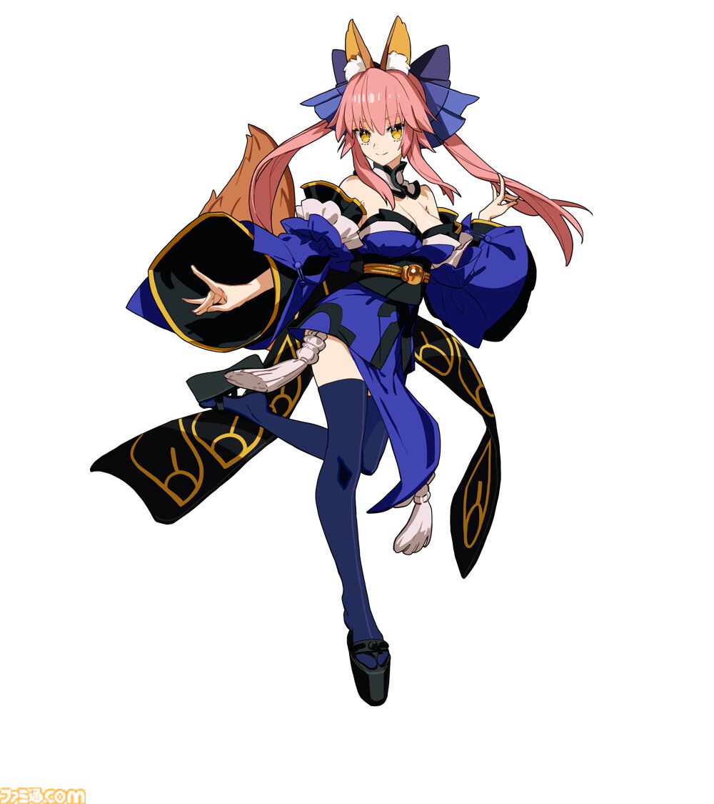 『フェイト エクストラ レコード』キャスター（声：斎藤千和）のキャラクターPV公開。狐耳と尻尾が特徴の呪術士で知略に長けた戦術家