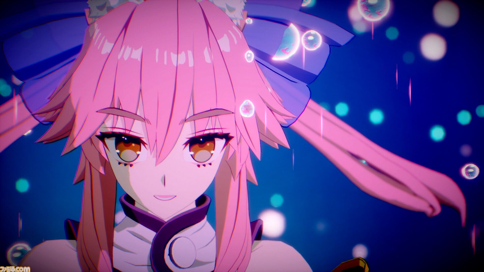 『フェイト エクストラ レコード』キャスター（声：斎藤千和）のキャラクターPV公開。狐耳と尻尾が特徴の呪術士で知略に長けた戦術家