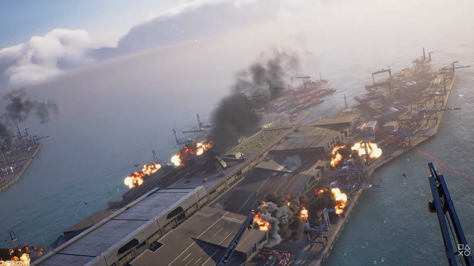『エースコンバット8』最新ストーリートレーラー公開。公開された超兵器のなかには『AC04』のメガリスを連想させる海上施設も。“シーヴの翼”を上書きするバツ印の意味は？
