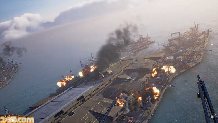 『エースコンバット8』最新ストーリートレーラー公開。公開された超兵器のなかには『AC04』のメガリスを連想させる海上施設も。“シーヴの翼”を上書きするバツ印の意味は？