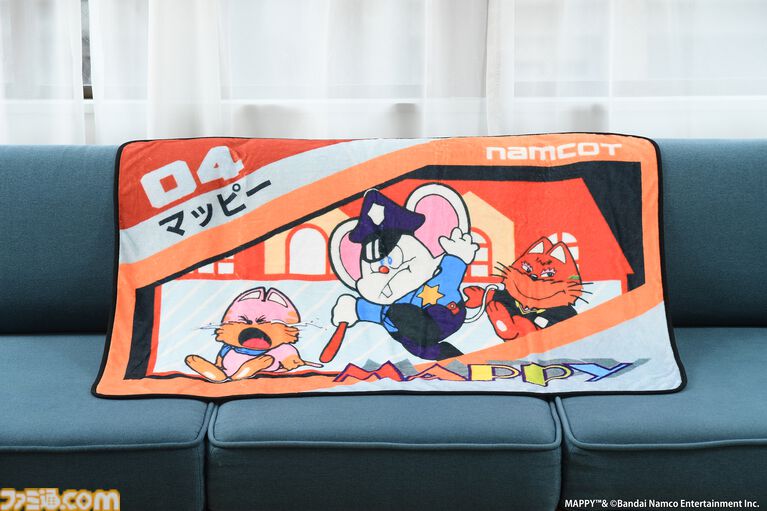 『マッピー』と『ワルキューレの冒険』のブランケットが本日発売。ナムコットのファミコン用ソフトのカートリッジ画像を掲載した16ページの冊子つき
