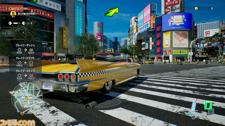 『クレイジータクシー：ワールドツアー』日本マップには渋谷109や一蘭が実名で登場、付近には浅草っぽいエリアも。ダッシュからの直角コーナリングはドライブゲームの常識を超えている