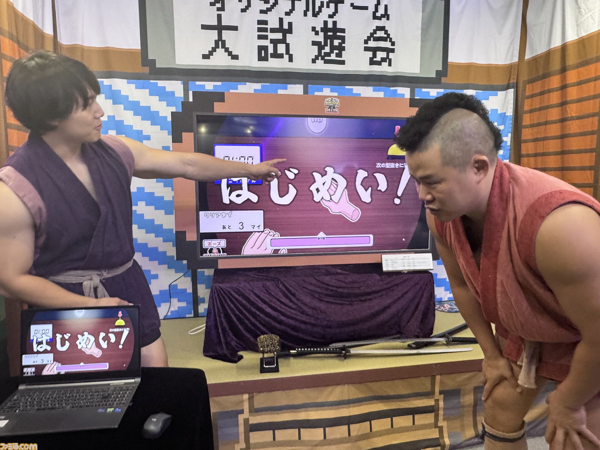 『野田クリの野望』ブースで、しんや＆青木マッチョら日替わりのマッチョ芸人がコラボゲームを生実況！ 失敗すると、“打ち首”の記念撮影に!?【TGS2026】