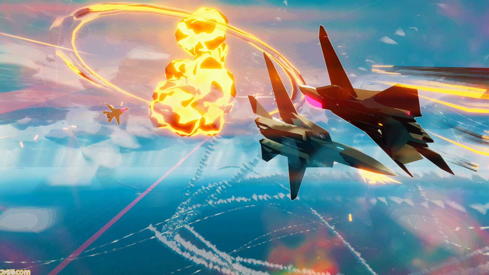 『DELIVERY MUST COMPLETE』は『デビルメイクライ』×『エースコンバット』シリーズの融合を謳うフライトシューティング。スコアを稼いで強化パーツを装備し、自分だけの機体で駆け抜けるローグライク要素も魅力