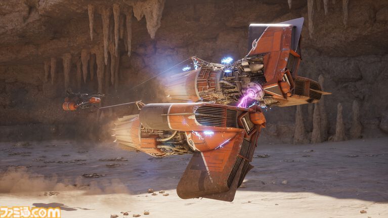 『スター・ウォーズ:ギャラクティック・レーサー』では、マシーンをぶつけ合って泥臭くトップを目指すなんでもありのレースが痛快。「レースゲームのジャンルを一段階引き上げたい」との思いで開発に取り組んだ