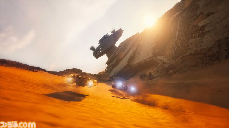 『スター・ウォーズ:ギャラクティック・レーサー』では、マシーンをぶつけ合って泥臭くトップを目指すなんでもありのレースが痛快。「レースゲームのジャンルを一段階引き上げたい」との思いで開発に取り組んだ