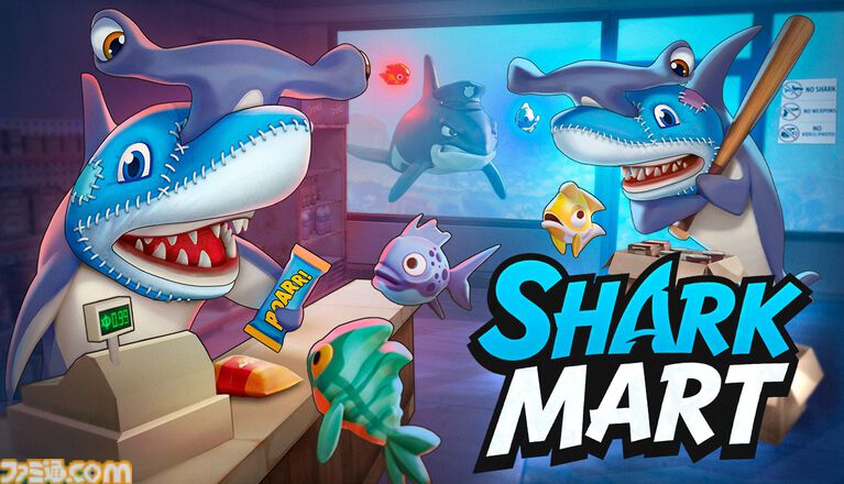 『シャーク・マート』客を狩って食材にする最大4人協力の店舗運営シミュレーション。魚警察からの尋問は現場を掃除し、嘘をついて切り抜けよう