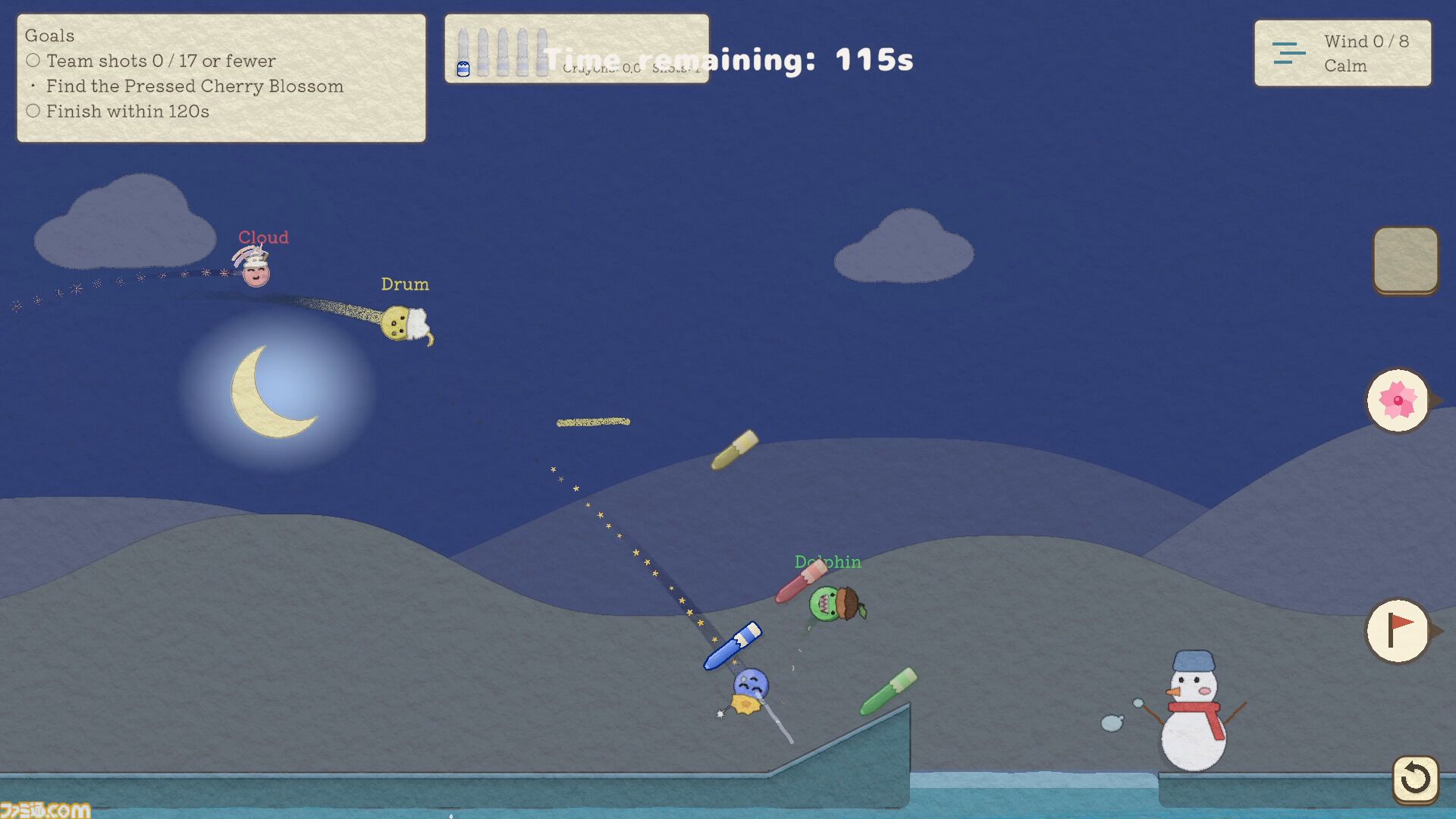 最大12人プレイ対応の2Dゴルフゲーム『お絵描きゴルフ』Steam体験版公開。プレイ中にも足場や障害物を置けるドタバタカオスなパーティーゲーム