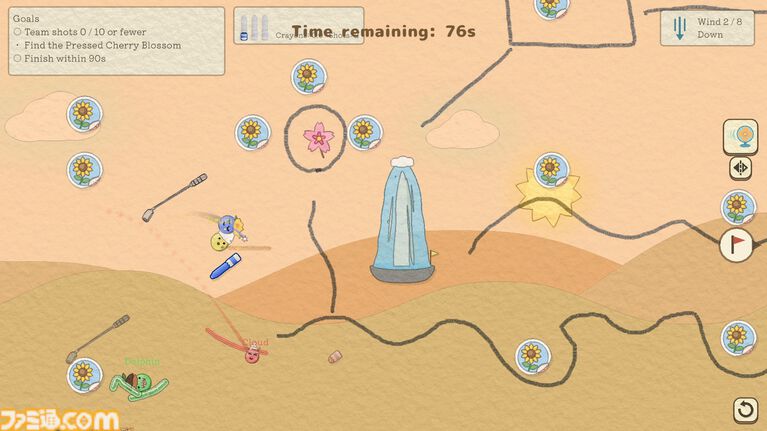 最大12人プレイ対応の2Dゴルフゲーム『お絵描きゴルフ』Steam体験版公開。プレイ中にも足場や障害物を置けるドタバタカオスなパーティーゲーム