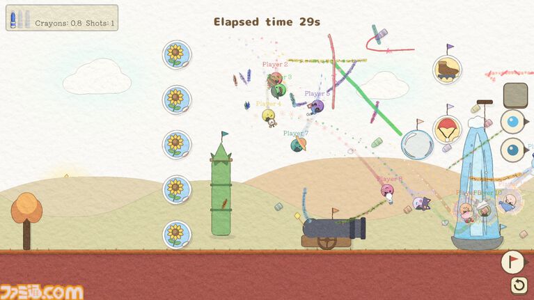 最大12人プレイ対応の2Dゴルフゲーム『お絵描きゴルフ』Steam体験版公開。プレイ中にも足場や障害物を置けるドタバタカオスなパーティーゲーム