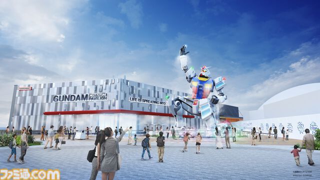 『ガンダム』実物大のガンダムが大阪・関西万博“GUNDAM NEXT FUTURE PAVILION”に登場。片膝を立てて腕を大きく上げるポーズで展示