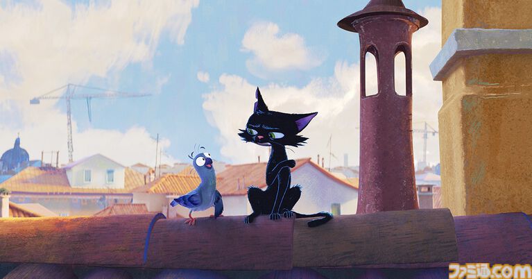 『水の都のネロ』はぐれ者の黒猫の物語を描くディズニー＆ピクサー最新作が2027年3月19日に公開。新キャラ・鳩の姿が描かれた場面写真も解禁