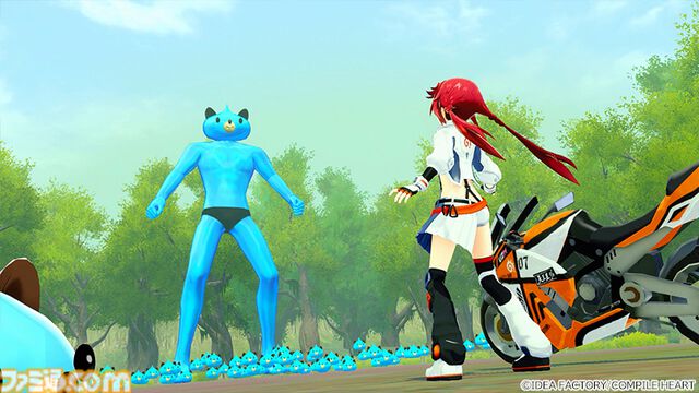 『爆走次元ネプテューヌ VS巨神スライヌ』が本日（6/27）発売。うずめを操作してステージを爆走し、スライヌたちを集めていく爽快なバイクアクション