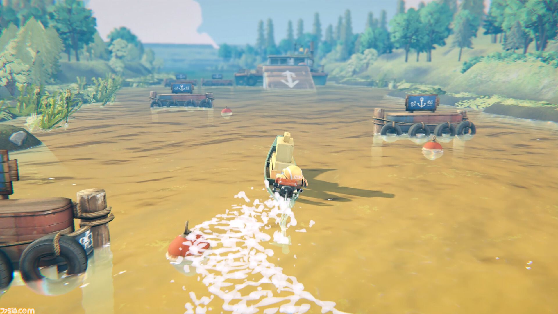 『Mangrove Express』熱帯サイバー世界を巡る配達アドベンチャーが体験版を配信。マウスで船外機を操り、自由なルートで荷物の届け先を目指す