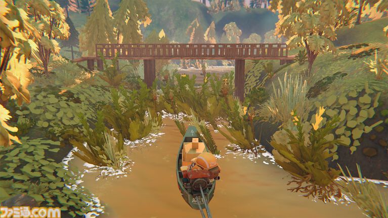 『Mangrove Express』熱帯サイバー世界を巡る配達アドベンチャーが体験版を配信。マウスで船外機を操り、自由なルートで荷物の届け先を目指す