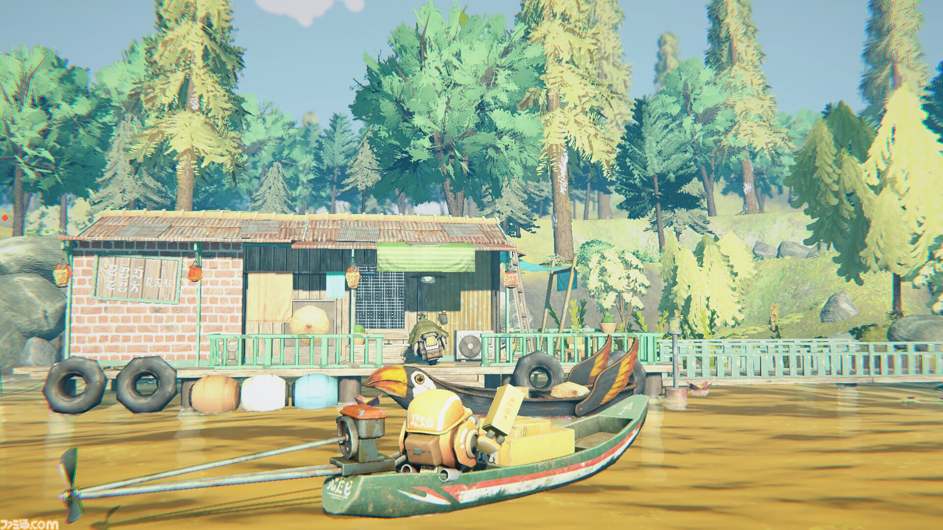 『Mangrove Express』熱帯サイバー世界を巡る配達アドベンチャーが体験版を配信。マウスで船外機を操り、自由なルートで荷物の届け先を目指す