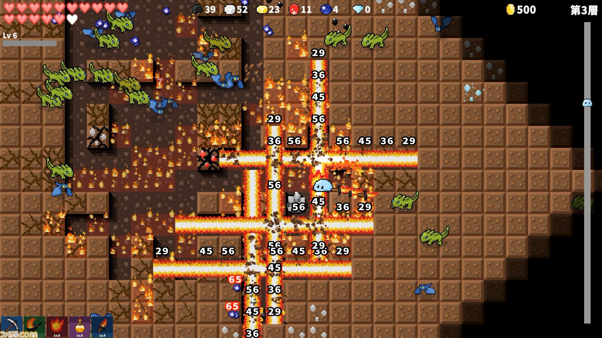 ブロック採掘×2Dサバイバーな『Slime Mine Survivor』の体験版がSteamで公開中。敵を処理しつつ壁を掘り進めて強化リソースを収集