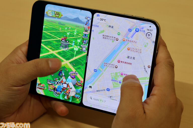iPhone Duo先行レビュー。折り目の気にならなさに驚愕『雀魂』で捨て牌が見やすい! アプリの同時表示がすごく便利