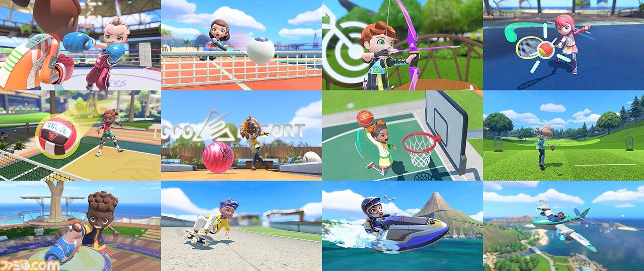 『Nintendo Switch スポーツ リゾート』本日（10/22）発売。ウーフーアイランドを舞台に全12種のスポーツが楽しめる。ゆび相撲など新種目も登場