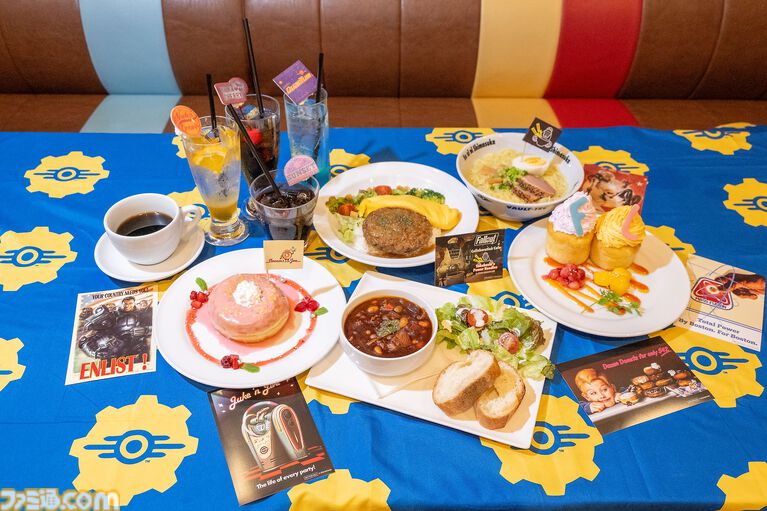 『Fallout』東京コラボカフェの店内装飾公開。『Fallout 4』ダイアモンドシティ大型パノラマタペストリーや等身大タカハシパネルを設置