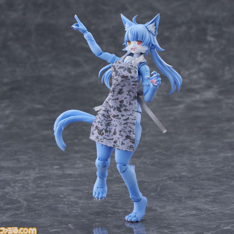 おまねこくんのプラモデルがけもプラシリーズに登場。広い可動域で多彩なポーズを実現。ミリタリー柄のエプロンでかわいらしさがさらにアップ。12月発売
