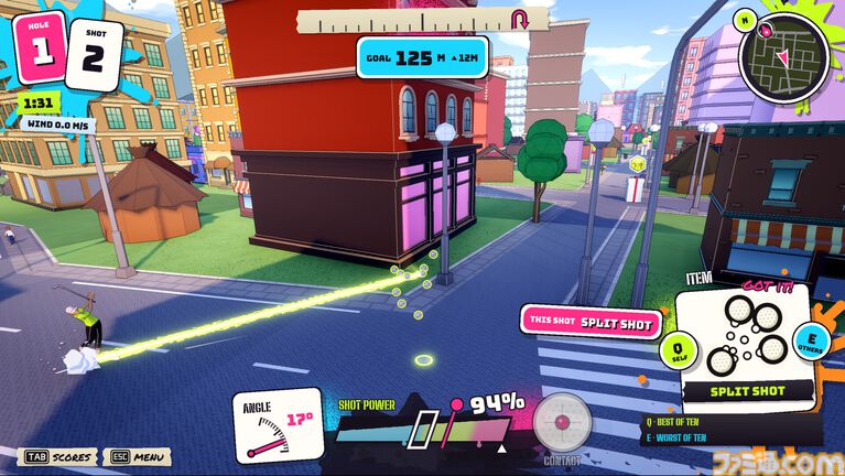 『Crazy City Golf』街をまるごとコースにしたパーティゴルフアクションが本日(10/26)に発売。道順は自由、事故はごちそう