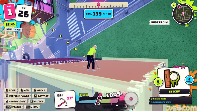 『Crazy City Golf』街をまるごとコースにしたパーティゴルフアクションが本日(10/26)に発売。道順は自由、事故はごちそう