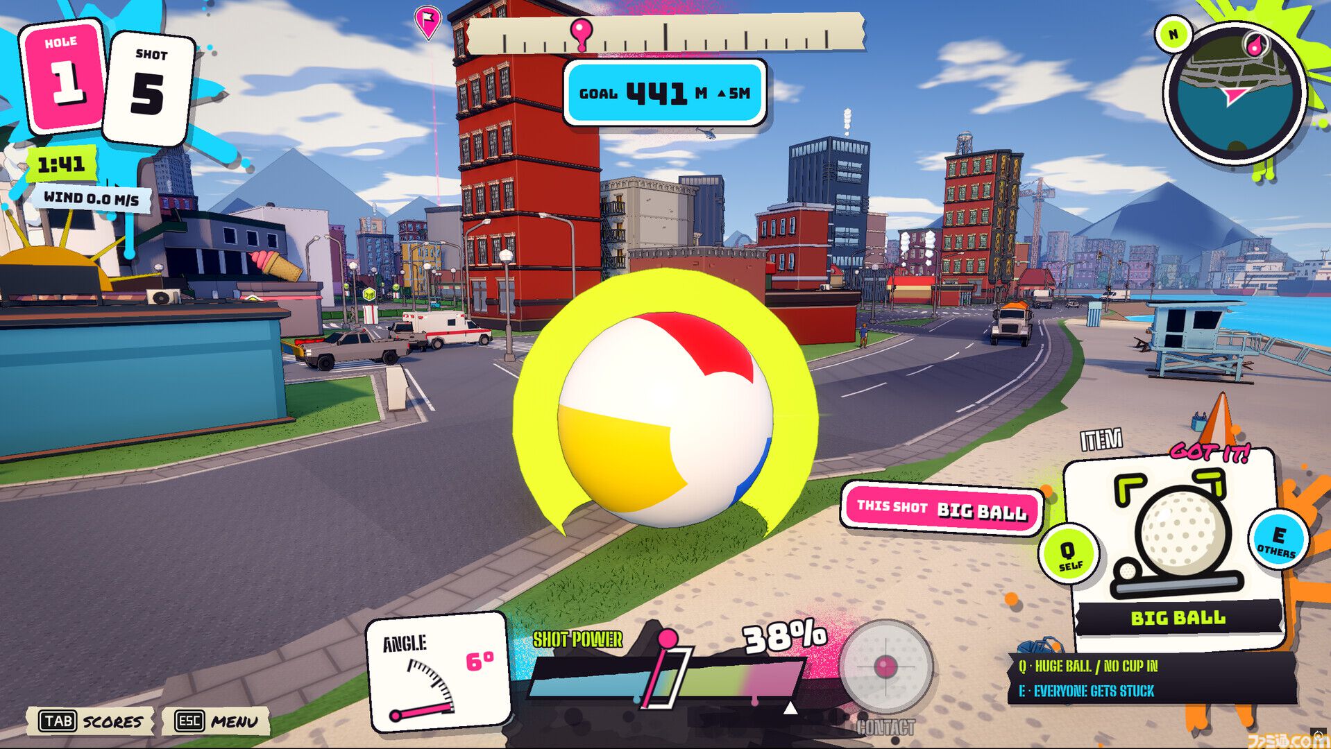 『Crazy City Golf』街をまるごとコースにしたパーティゴルフアクションが本日（10/26）に発売。道順は自由、事故はごちそう