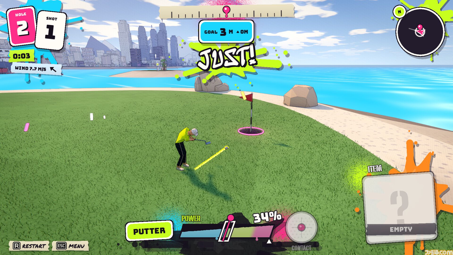 『Crazy City Golf』街をまるごとコースにしたパーティゴルフアクションが本日（10/26）に発売。道順は自由、事故はごちそう
