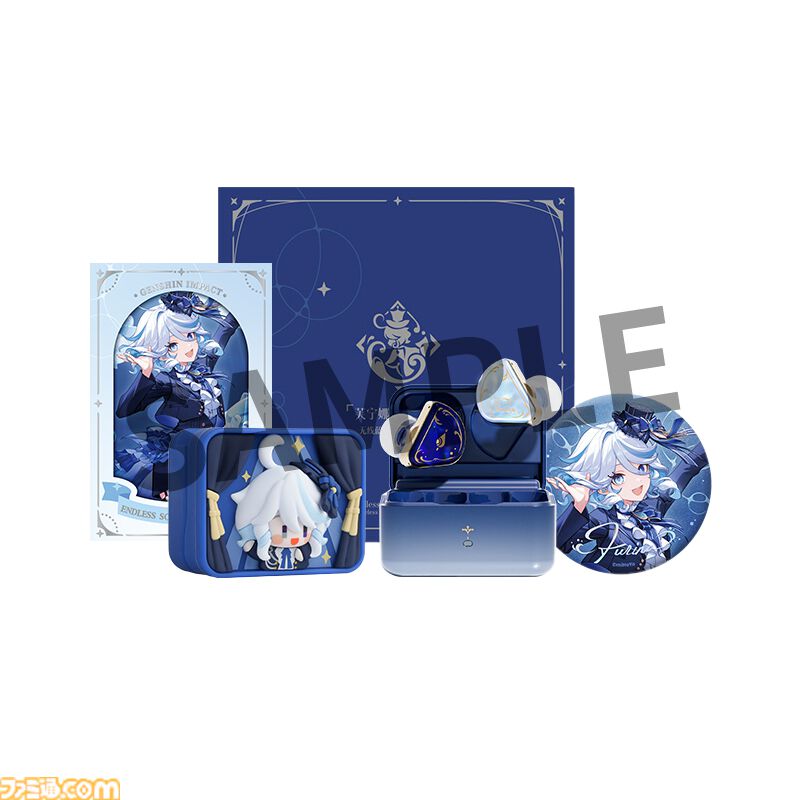 『原神』フリーナのワイヤレスイヤホンセットが当たるオンラインくじが本日（10/27）発売。ちびキャラフィギュアやプクプク獣のクッションなども登場