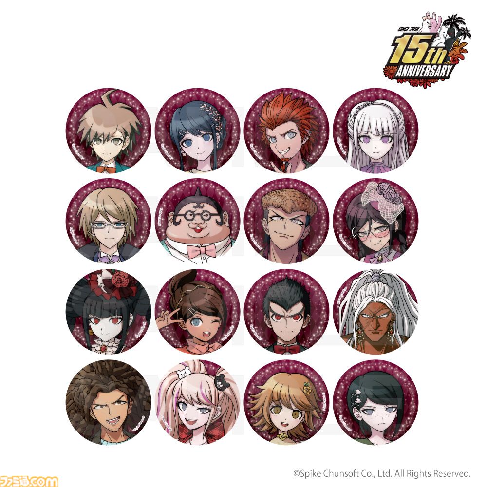 【ダンガンロンパ15周年】苗木や日向たち総勢48名が華やかにドレスアップ。缶バッジ、アクリルフィギュアなど記念イラストグッズがラインアップ