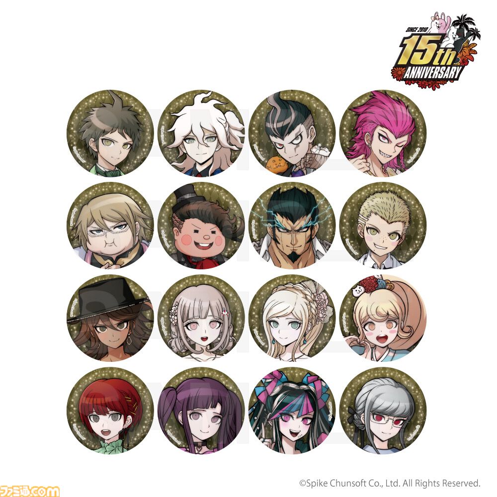 【ダンガンロンパ15周年】苗木や日向たち総勢48名が華やかにドレスアップ。缶バッジ、アクリルフィギュアなど記念イラストグッズがラインアップ