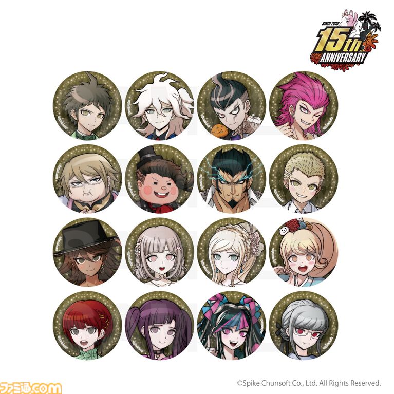【ダンガンロンパ15周年】苗木や日向たち総勢48名が華やかにドレスアップ。缶バッジ、アクリルフィギュアなど記念イラストグッズがラインアップ
