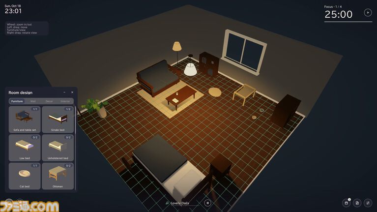 猫といっしょに仕事や勉強を。『Cozy Cat Room』11月17日発売。ポモドーロタイマーやToDoリスト搭載で集中して作業・休憩できる