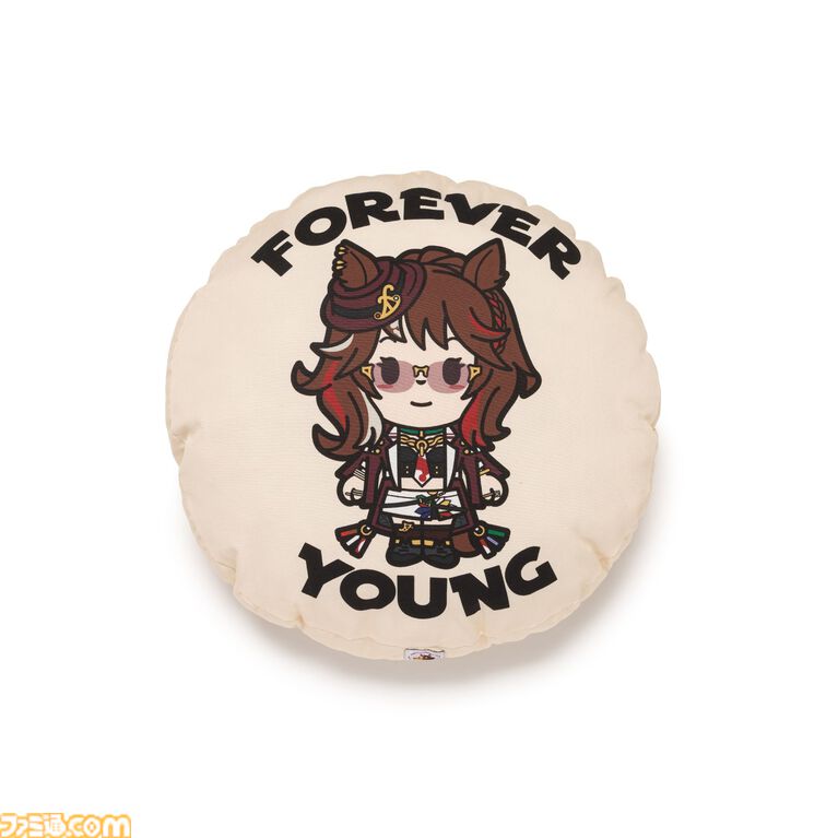 『ウマ娘』フォースクラブコラボ新商品、フォーエバーヤングのクッションとグラスが登場。10月31日12時よりオンラインストアで発売