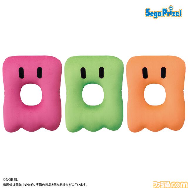 “男梅蔵”や“怪人カメカメ”などノーベル製菓のキャラクターがかわいらしいプライズ商品に。全国のゲームセンターほかにて2024年7月より順次展開予定