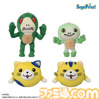 “男梅蔵”や“怪人カメカメ”などノーベル製菓のキャラクターがかわいらしいプライズ商品に。全国のゲームセンターほかにて2024年7月より順次展開予定