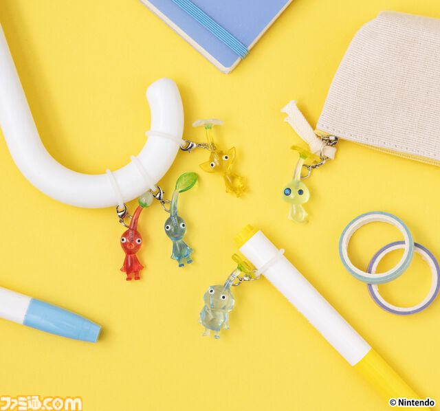 【ピクミン】チマっとした姿がかわいいマスコットアクセサリーがガシャポンに登場。傘の持ち手やポーチにつけて自分の持ち物の目じるしにできる