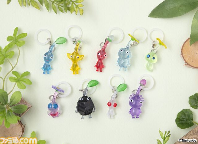 【ピクミン】チマっとした姿がかわいいマスコットアクセサリーがガシャポンに登場。傘の持ち手やポーチにつけて自分の持ち物の目じるしにできる